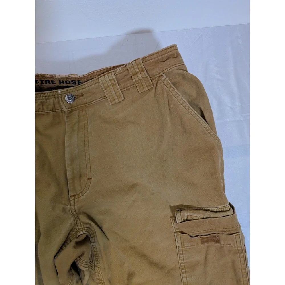 Duluth Trading Co 36/34 Flex Fire Hose Relaxed Cargo Pants Mens Tan Brown Work - Picture 5 of 14